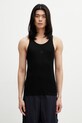 Filling Pieces Tank Top top swetrowy bawełniany męski czarny 412622500292.130
