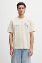Filling Pieces Broken Plate t-shirt bawełniany męski beżowy 412620500321.292