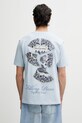 Odzież Filling Pieces Broken Plate t-shirt bawełniany męski 412620500321.294 niebieski