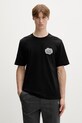 Filling Pieces tricou bărbați din bumbac Gowtu Tonal imprimeu negru 422520500167.130