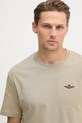 Aeronautica Militare t-shirt bawełniany beżowy TS2522UJ00641