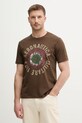 Aeronautica Militare t-shirt bawełniany nadruk brązowy TS2538UJ00727