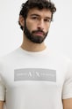 Armani Exchange t-shirt męski bawełniany beżowy XM002472.AF10356