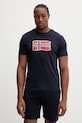 Napapijri t-shirt bawełniany MAHSA nadruk granatowy NP0A4FZB1761