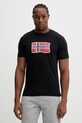 Napapijri t-shirt bawełniany MAHSA nadruk czarny NP0A4FZB9411