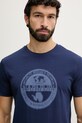 Napapijri t-shirt męski bawełniany MAHSA granatowy NP0A4FZBB2Q1
