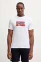 Napapijri t-shirt bawełniany MAHSA nadruk biały NP0A4FZBFX11