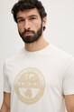 Napapijri t-shirt męski bawełniany MAHSA beżowy NP0A4FZBN1A1
