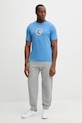 Napapijri t-shirt bawełniany PHOS NP0A4G5AB9A1 niebieski SS26