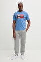 Napapijri t-shirt bawełniany REFLECT NP0A4ICLB9A1 niebieski SS26