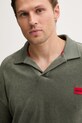 HUGO polo męskie z bawełną TERRANCE POLO SHIRT zielony 50559744