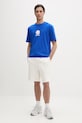 Hugo Blue t-shirt bawełniany Nunarix 50560047 niebieski SS26
