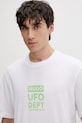HUGO Blue t-shirt męski bawełniany Nufotee 50560048 biały