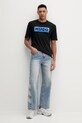 Hugo Blue t-shirt bawełniany Nalien 50560060 czarny SS26
