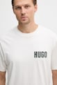 HUGO tričko pánske bavlnené Derlyns béžová 50557618
