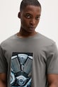 Odzież HUGO t-shirt męski bawełniany Dostino 50557674 szary