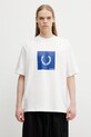 Fred Perry t-shirt bawełniany nadruk biały M2404