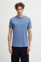 Bavlnené tričko Fred Perry slim modrá M3519