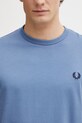Bavlnené tričko Fred Perry modrá M3519