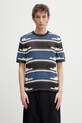 Daily Paper t-shirt męski ażurowy kente stripe multicolor 2610006