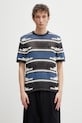 Daily Paper t-shirt męski ażurowy kente stripe multicolor 2610006