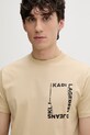Karl Lagerfeld Jeans t-shirt męski bawełniany beżowy B2M17046