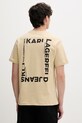 Odzież Karl Lagerfeld Jeans t-shirt męski bawełniany B2M17090 beżowy