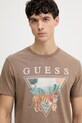 Guess t-shirt męski bawełniany brązowy M6GI33.K3310