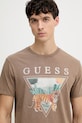 Guess t-shirt męski bawełniany brązowy M6GI33.K3310