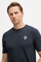 Blauer t-shirt basic męski z bawełną JAN granatowy BLUH02065