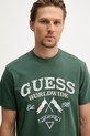 Guess Tričko pánske bavlnené zelená M6GI06.K2917