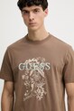 Guess t-shirt męski bawełniany brązowy M6GI17.K3038