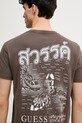 Guess t-shirt męski bawełniany brązowy M6GI35.K3316