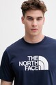 The North Face t-shirt męski z bawełną EVOLUTION granatowy NF0A8B6JI851