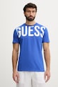 Guess t-shirt męski bawełniany niebieski F6GI01.J1314