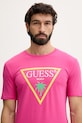 Odzież Guess t-shirt męski F6GI09.J1314 różowy