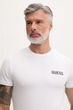 Guess T-shirt męski bawełniany z elastanem ANDREW biały U6GM03.K6YW1
