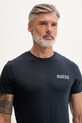 Odzież Guess T-shirt męski bawełniany z elastanem ANDREW U6GM03.K6YW1 granatowy