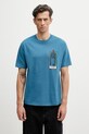 by Parra Hands of time T-shirt bawełniany męski niebieski 55285