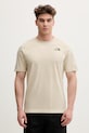 Odzież The North Face t-shirt męski z bawełną MONTE NF0A8GA7DOM1 beżowy