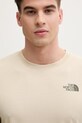 The North Face t-shirt męski z bawełną MONTE beżowy NF0A8GA7DOM1