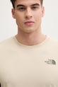 The North Face t-shirt męski z bawełną MONTE beżowy NF0A8GA7DOM1