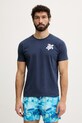 Vilebrequin t-shirt męski bawełniany PARTISOL granatowy PSLCM919