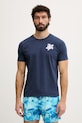 Vilebrequin t-shirt męski bawełniany PARTISOL granatowy PSLCM919