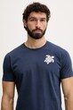 Odzież Vilebrequin t-shirt męski bawełniany PARTISOL PSLCM919 granatowy
