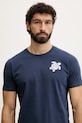 Odzież Vilebrequin t-shirt męski bawełniany PARTISOL PSLCM919 granatowy