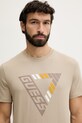 Guess t-shirt męski bawełniany FOLCO beżowy Z6GI09.K2859