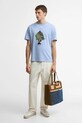 Barbour x Paul Smith Fishing Men's cotton t-shirt MTS1612BL54 blue SS26