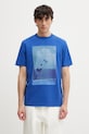 Barbour x Paul Smith Scoop Men's cotton t-shirt blue MTS1613BL51