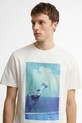 Barbour x Paul Smith Scoop t-shirt βαμβακερό ανδρικό MTS1613WH32 μπεζ